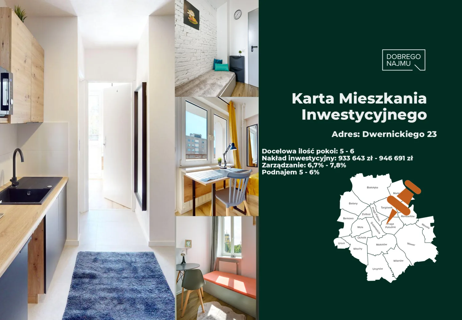Karta mieszkania inwestycyjnego — Dwernickiego 23, Praga Południe